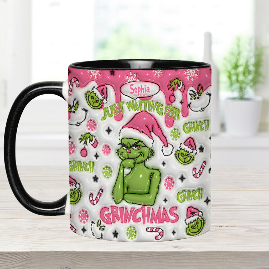 Mug personnalisé « En attendant Noël » avec étole de Noël