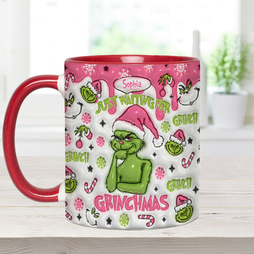 Mug personnalisé « En attendant Noël » avec étole de Noël