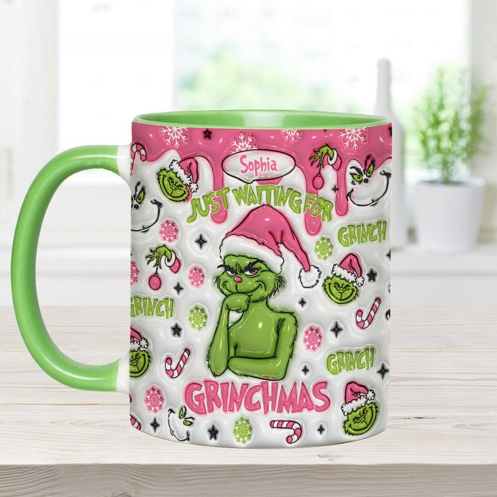 Mug personnalisé « En attendant Noël » avec étole de Noël