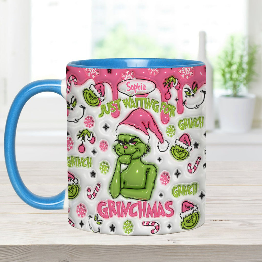 Mug personnalisé « En attendant Noël » avec étole de Noël