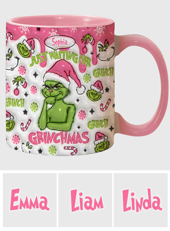 Mug personnalisé « En attendant Noël » avec étole de Noël