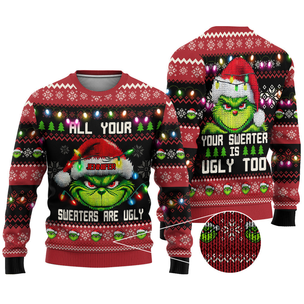 All Sweaters Are Ugly Shirt - Personalized Stole Christmas Ugly Sweater