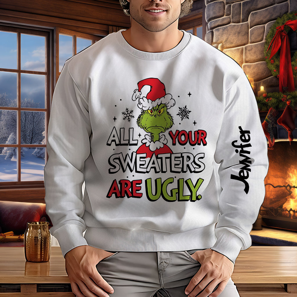 T-shirt « Tous les pulls sont moches » - Pull moche de Noël personnalisé