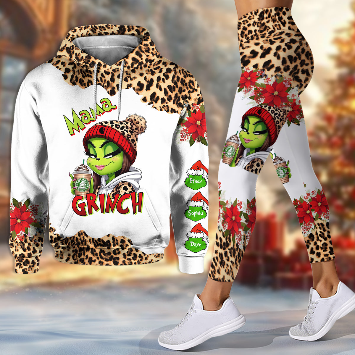 Grinchy Mama - Personalized Stole Christmas Hoodie and Leggings