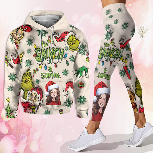 Joyeux Noël ! - Sweat à capuche et legging personnalisés avec étole de Noël