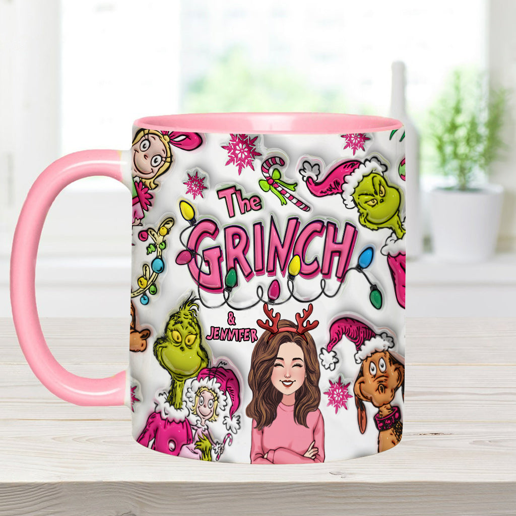 Le Grinch et moi - Mug personnalisé avec étole de Noël