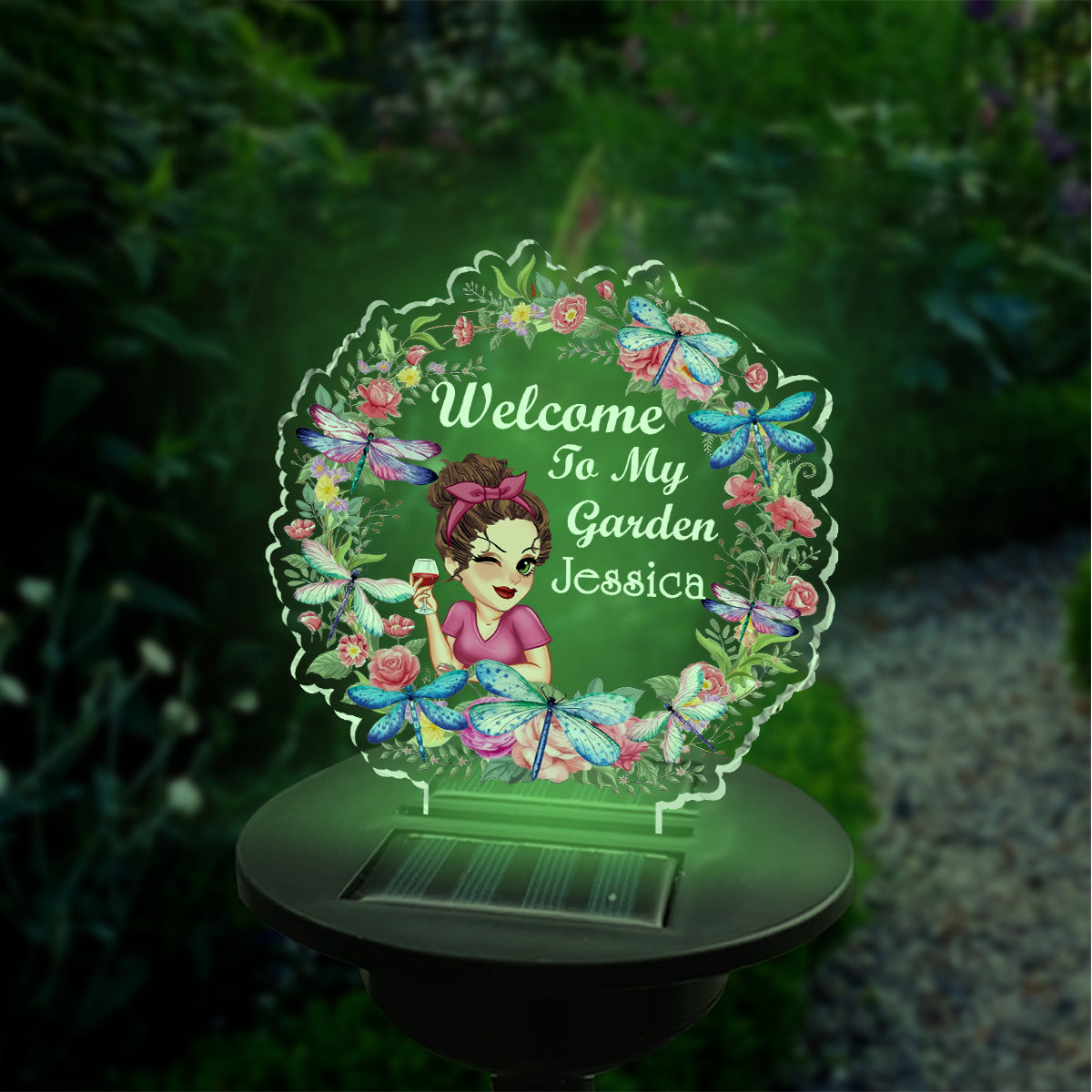 Lumière Florale - Lampe Solaire de Jardin Personnalisée