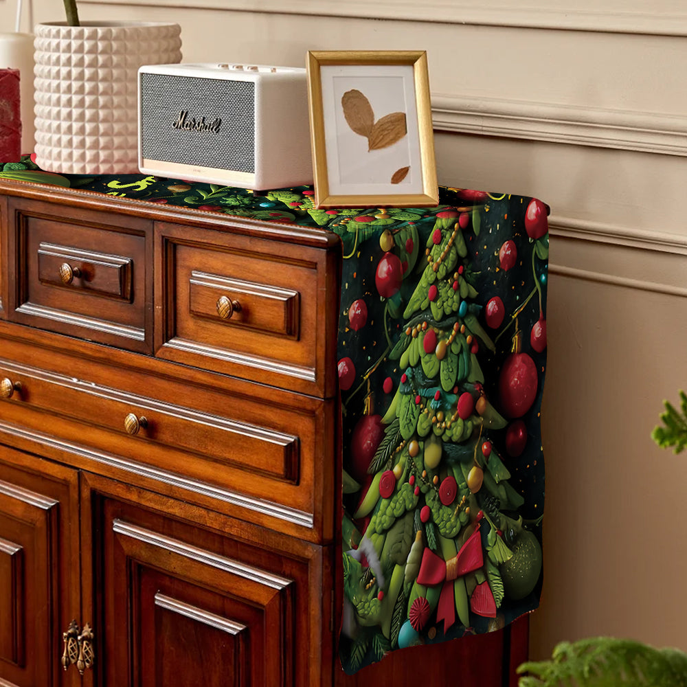 Joyeux Grinchmas - Chemin de table de Noël personnalisé avec étole