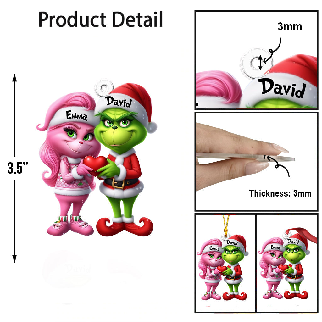 Joyeux Grinchmas - Étole de Noël personnalisée, ornement de Noël en forme de décoration sur mesure