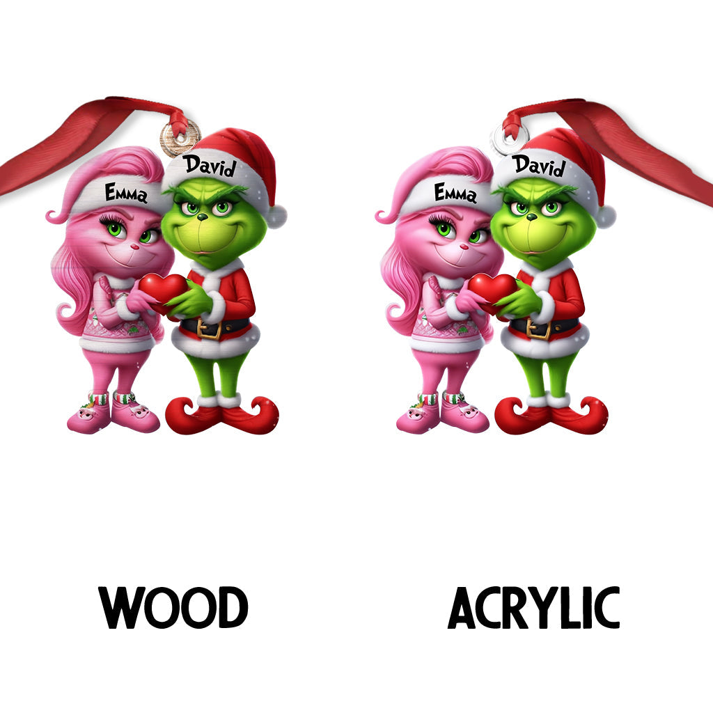 Joyeux Grinchmas - Étole de Noël personnalisée, ornement de Noël en forme de décoration sur mesure