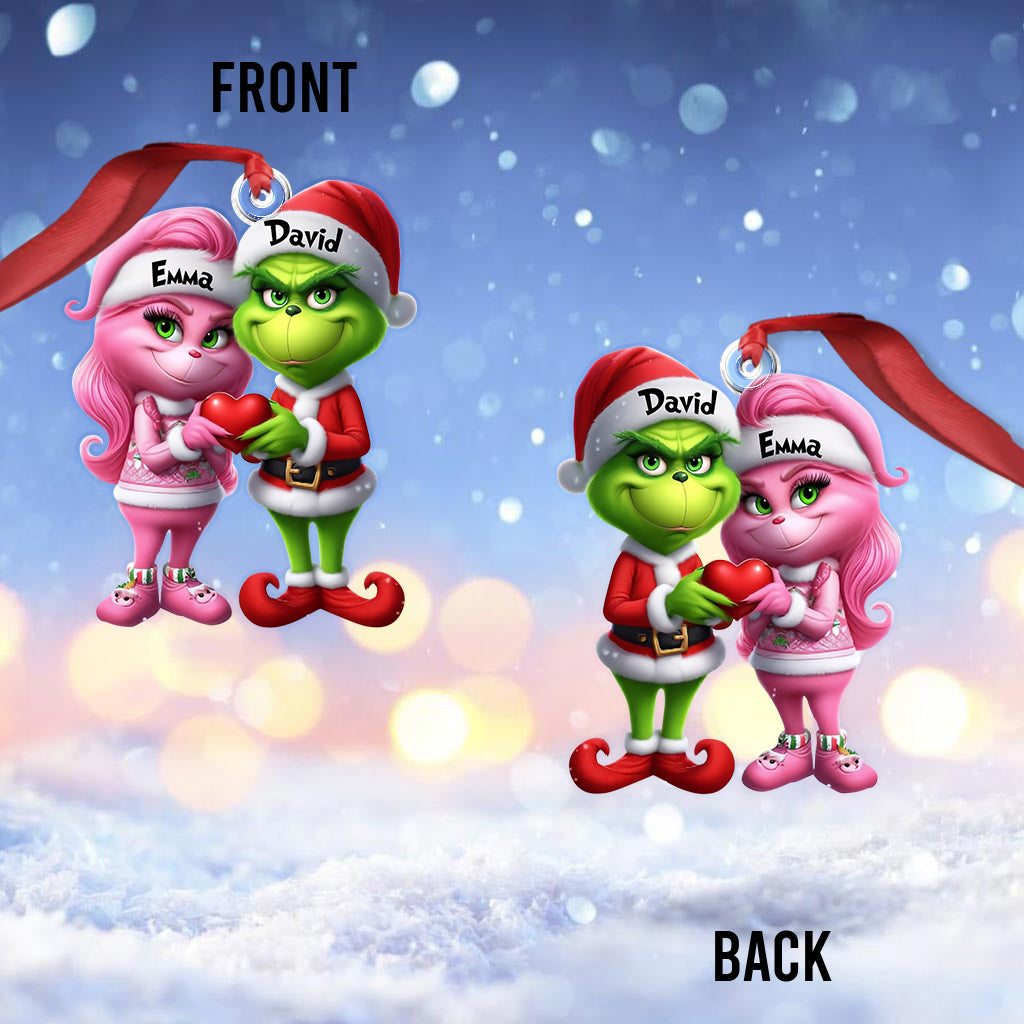 Joyeux Grinchmas - Étole de Noël personnalisée, ornement de Noël en forme de décoration sur mesure