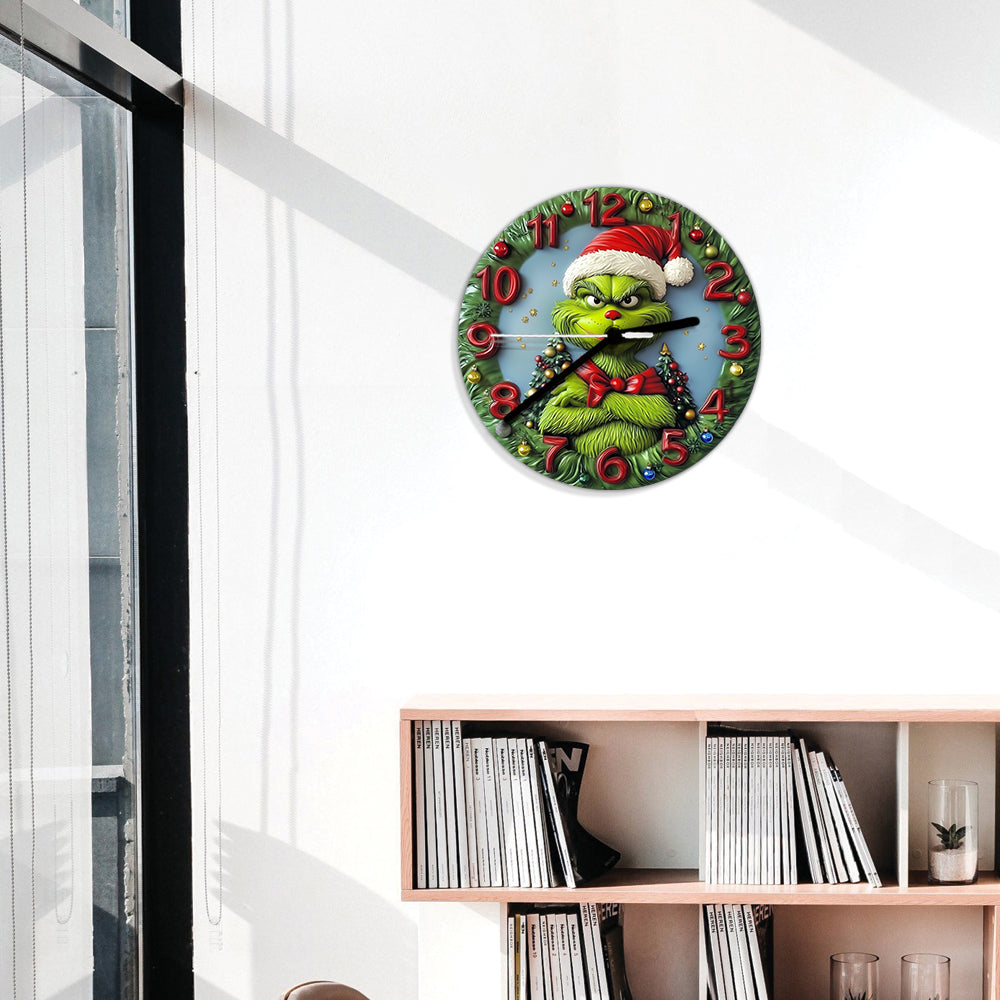 Joyeux Grinchmas - Horloge murale « Noël volé »