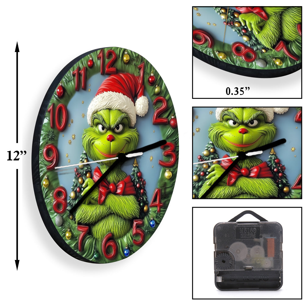 Joyeux Grinchmas - Horloge murale « Noël volé »