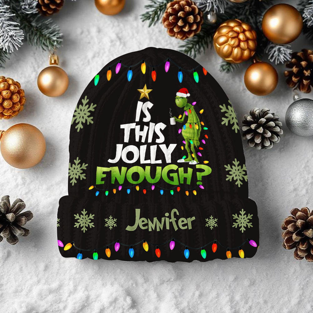 Est-ce assez joyeux ? - Bonnet de Noël personnalisé avec étole