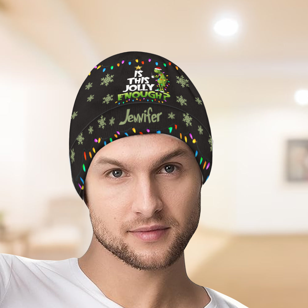 Est-ce assez joyeux ? - Bonnet de Noël personnalisé avec étole