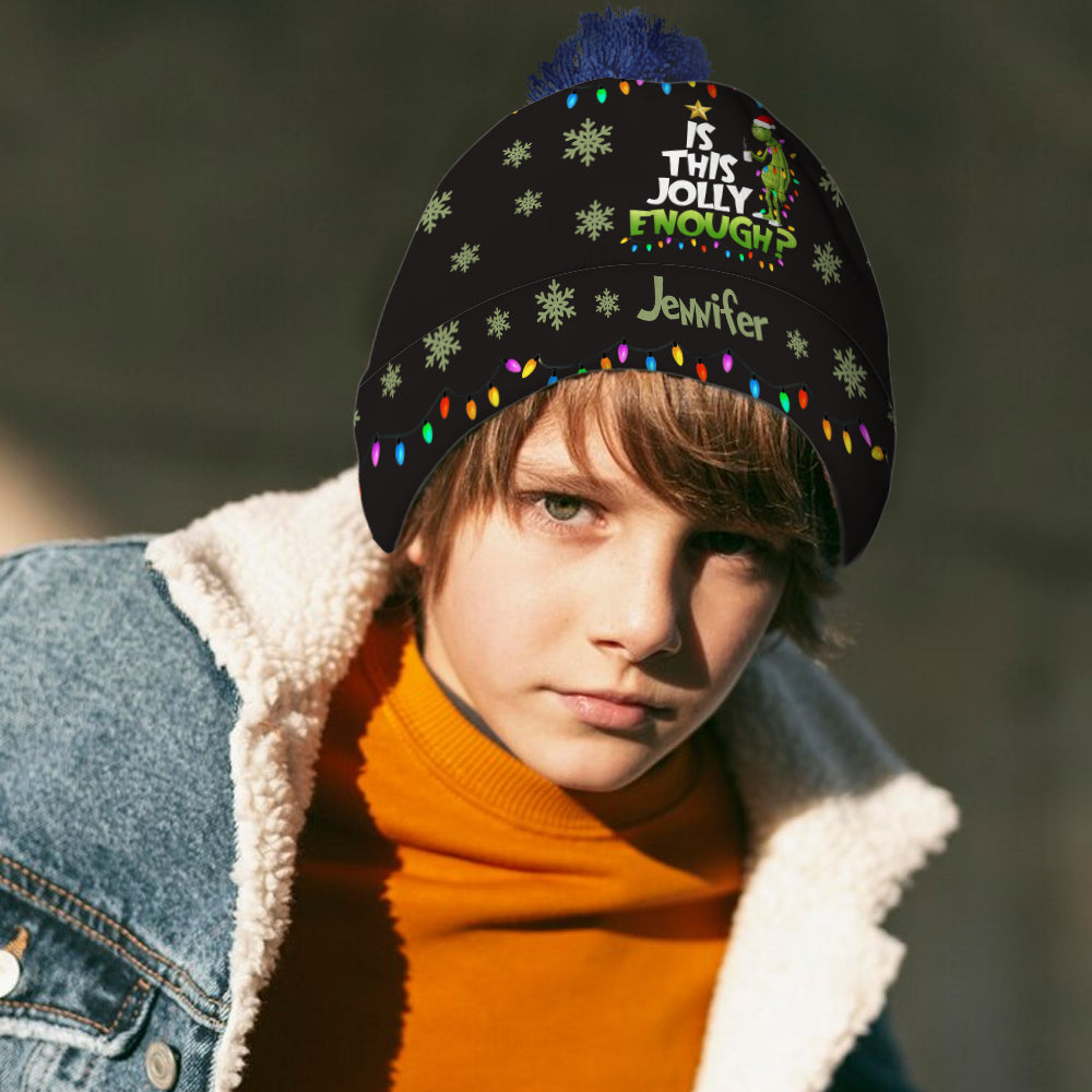 Est-ce assez joyeux ? - Bonnet de Noël personnalisé avec étole