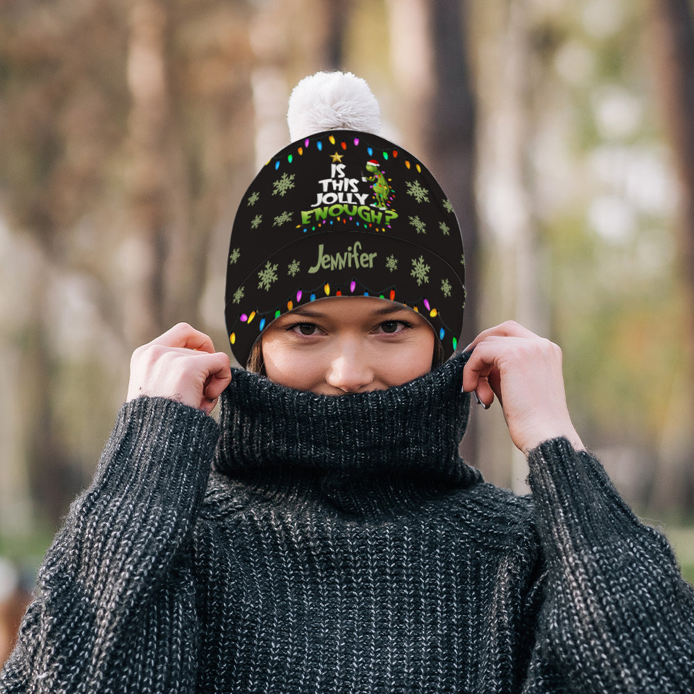 Est-ce assez joyeux ? - Bonnet de Noël personnalisé avec étole