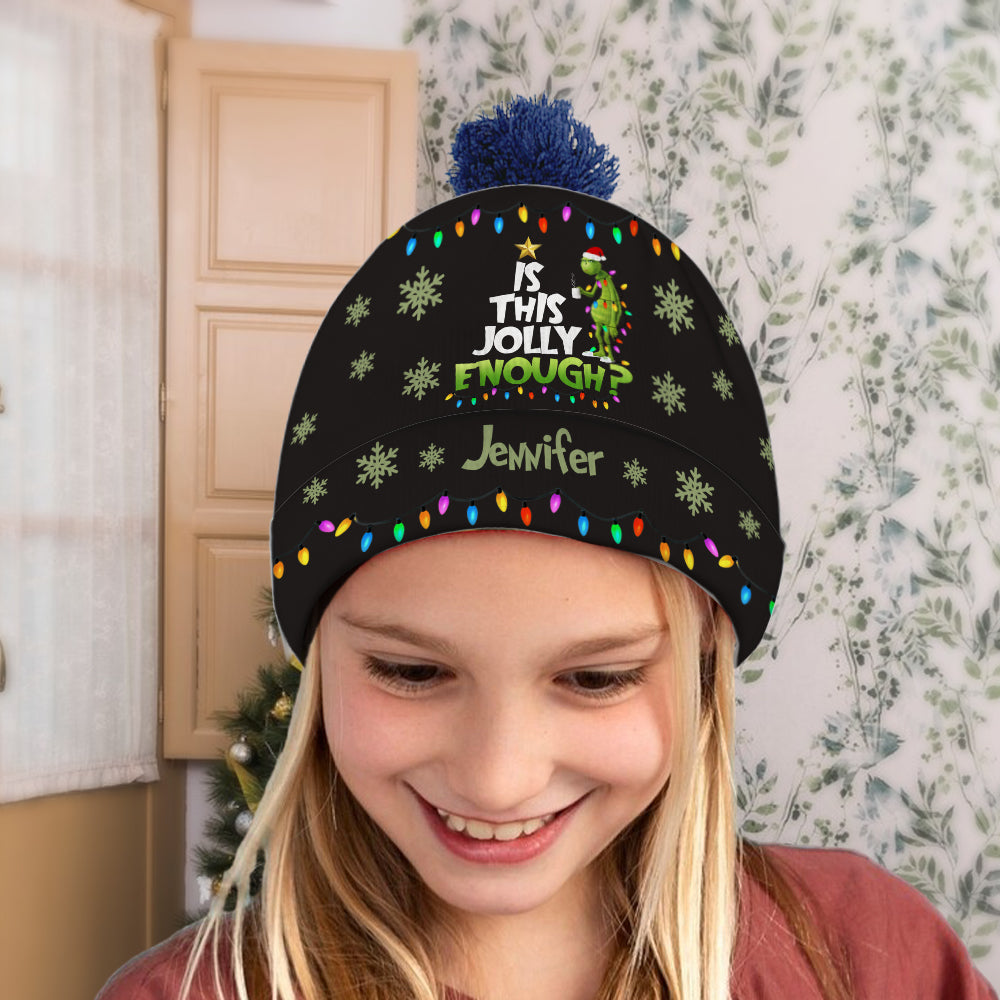 Est-ce assez joyeux ? - Bonnet de Noël personnalisé avec étole