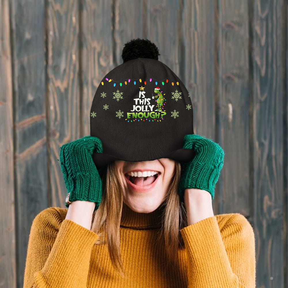 Est-ce assez joyeux ? - Bonnet de Noël personnalisé avec étole