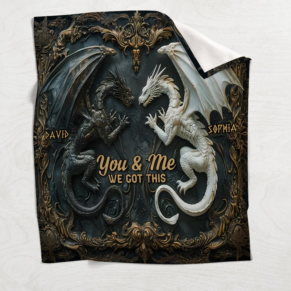 You & Me We Got This - Personalized Dragon Blanket