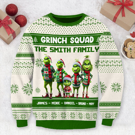 Grinch Squad - Personalized Stole Christmas Ugly Sweater