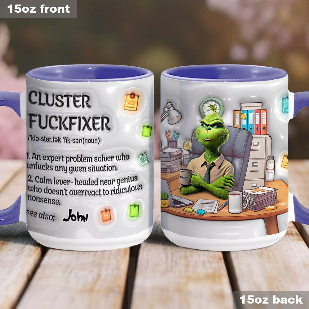 Cluster F*** Fixer - Personalized Stole Christmas Accent Mug