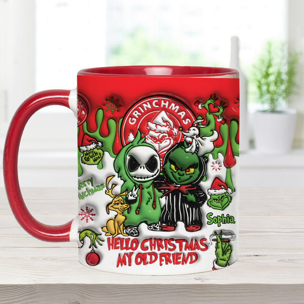 Bonjour Noël mon vieil ami - Mug décoratif de Noël personnalisé avec étole