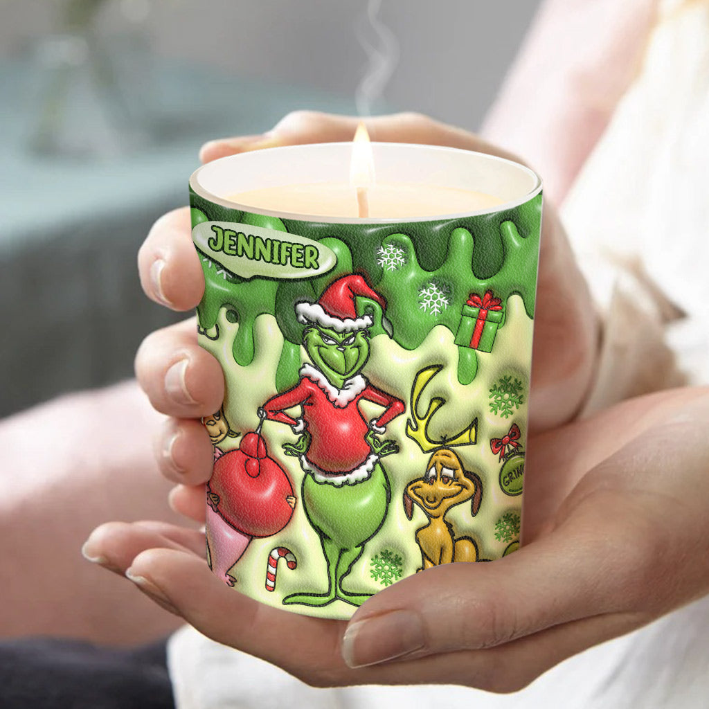 Merry Chrisrtmas - Personalized Stole Christmas Candle With Wooden Lid