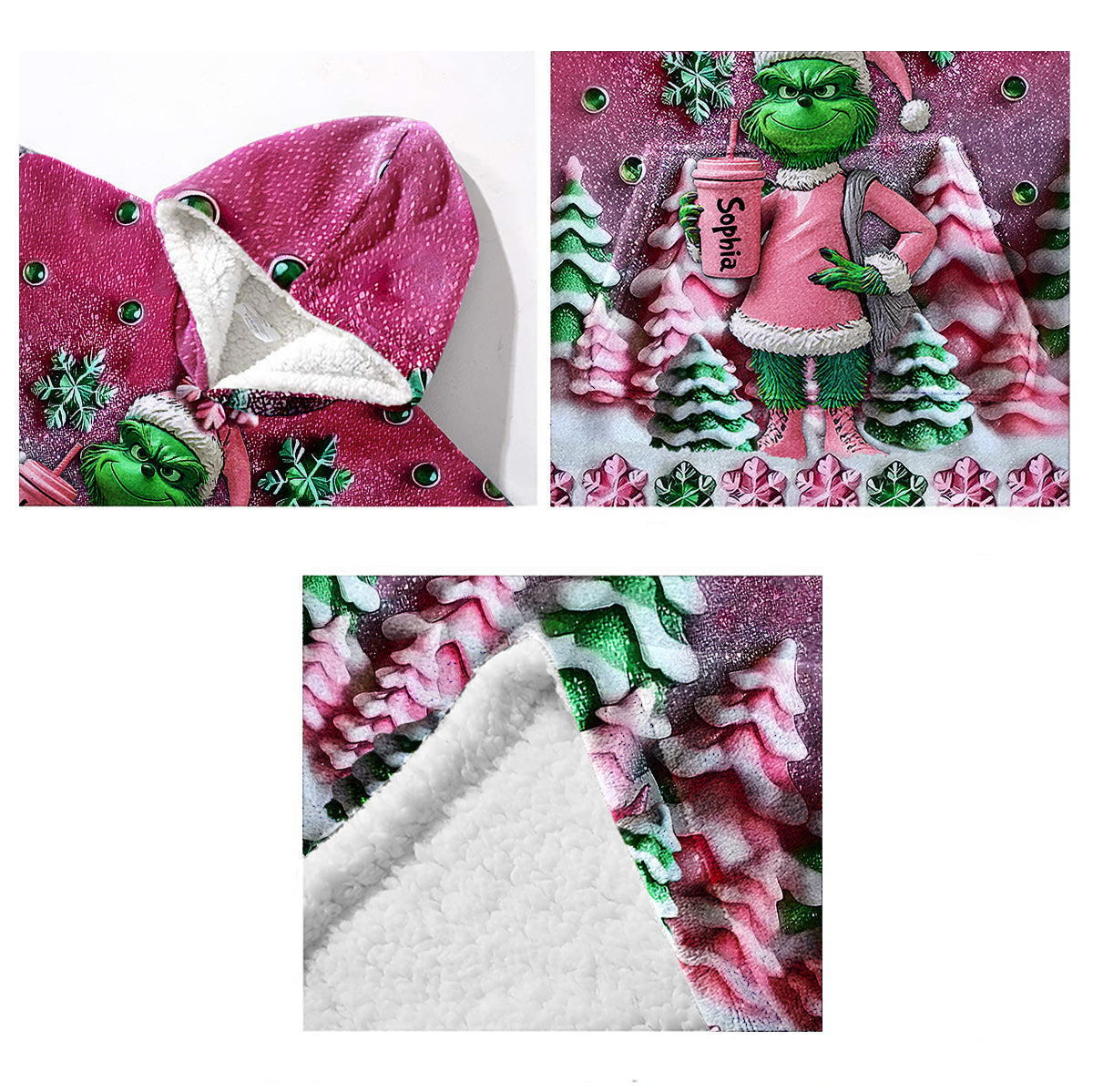 Merry Grinchmas - Personalized Stole Christmas Blanket Hoodie