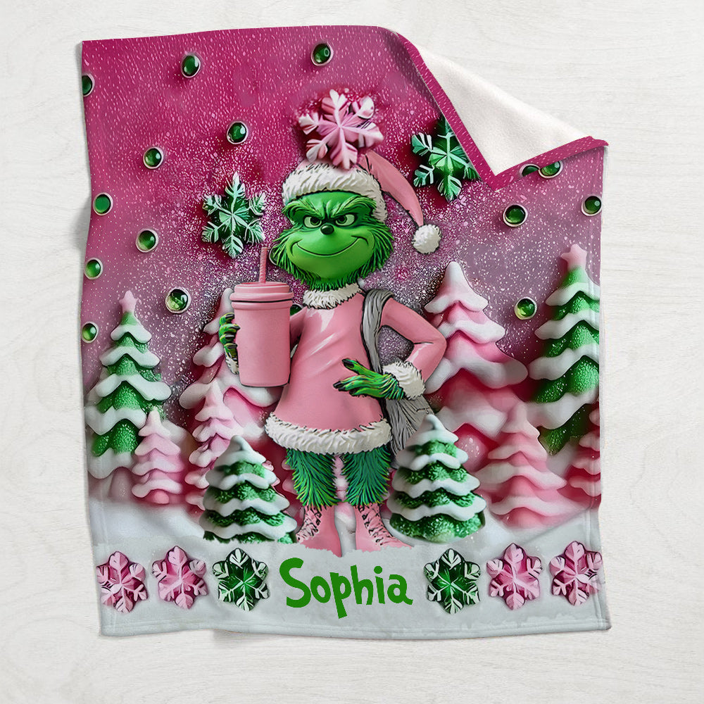 Merry Grinchmas - Personalized Stole Christmas Blanket