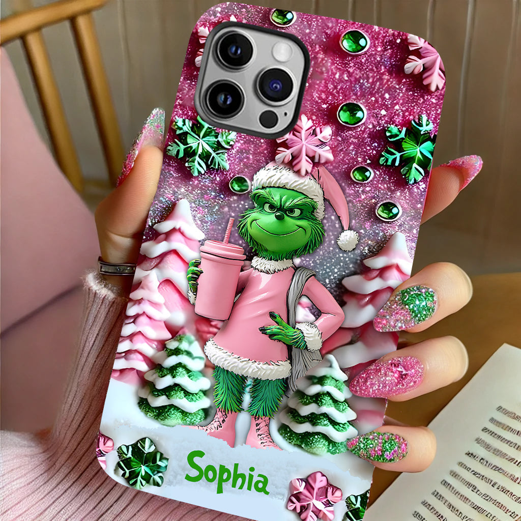 Joyeux Grinchmas - Coque de téléphone personnalisée avec imprimé intégral « Étole de Noël »