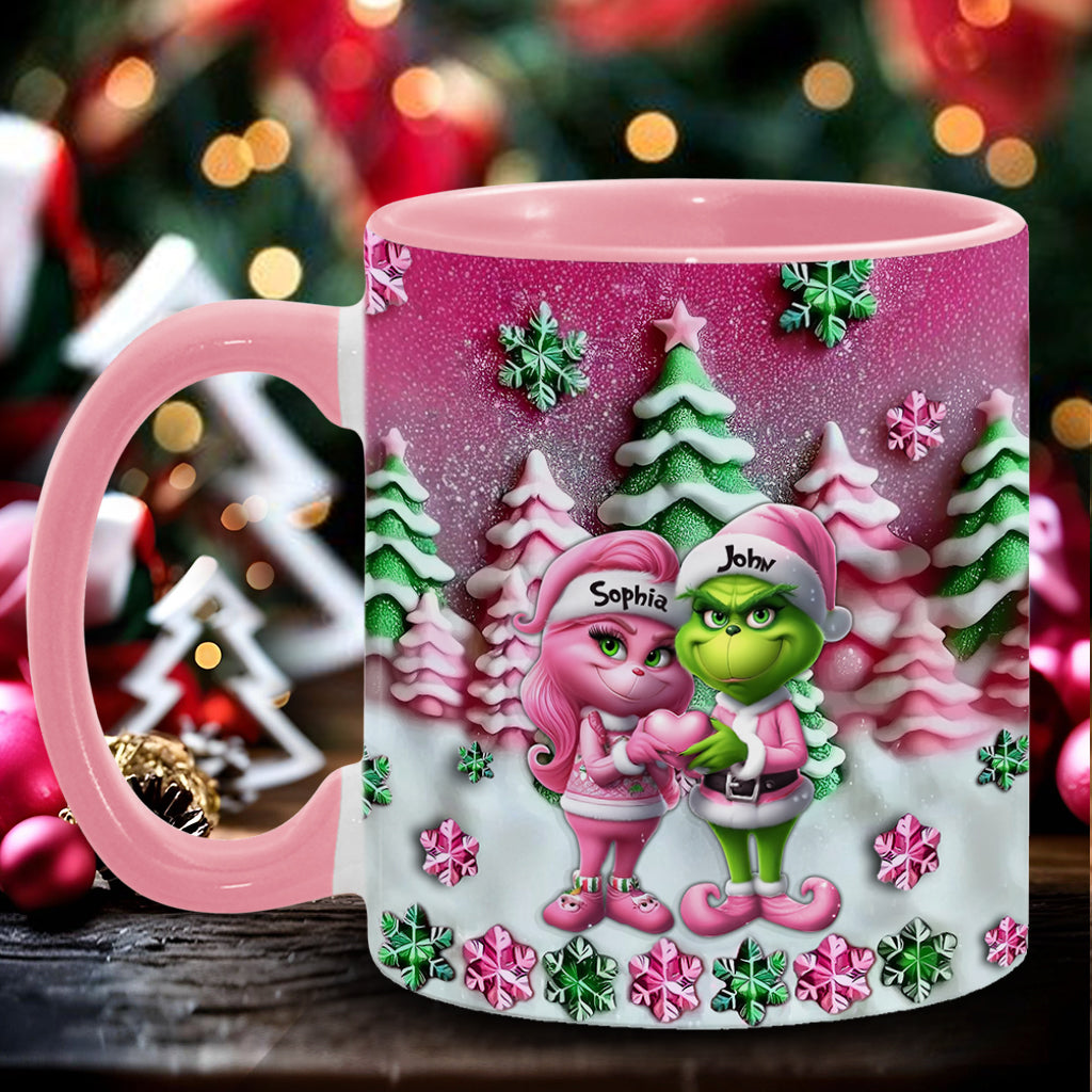 Grinchy Couple - Personalized Stole Christmas Accent Mug