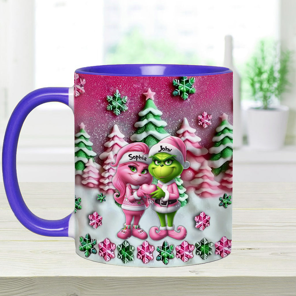 Grinchy Couple - Personalized Stole Christmas Accent Mug