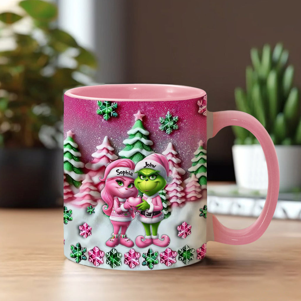 Grinchy Couple - Personalized Stole Christmas Accent Mug