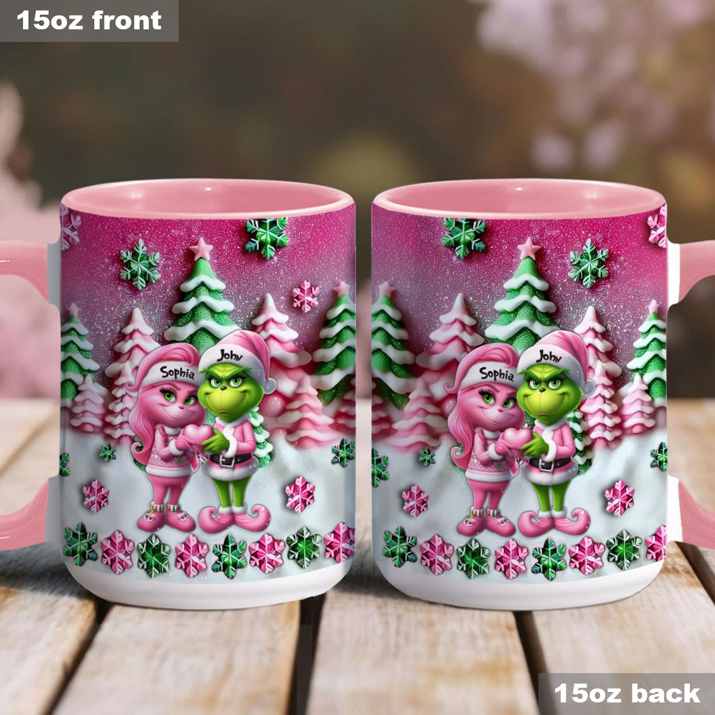Grinchy Couple - Personalized Stole Christmas Accent Mug