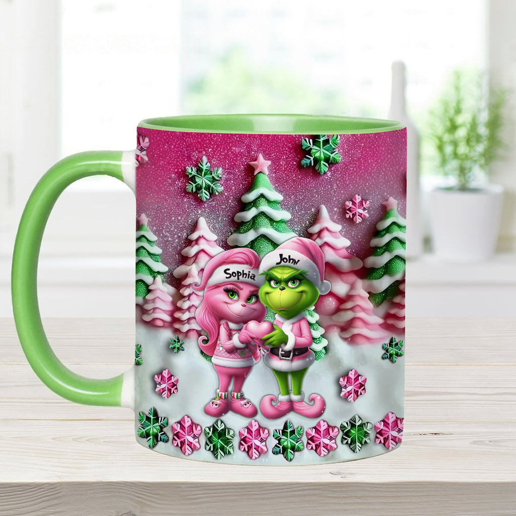 Grinchy Couple - Personalized Stole Christmas Accent Mug
