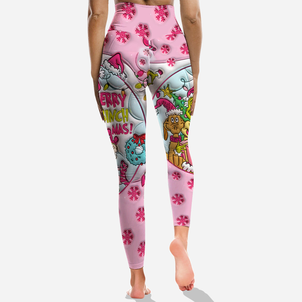 Pink Christmas - Personalized Stole Christmas Hoodie and Leggings