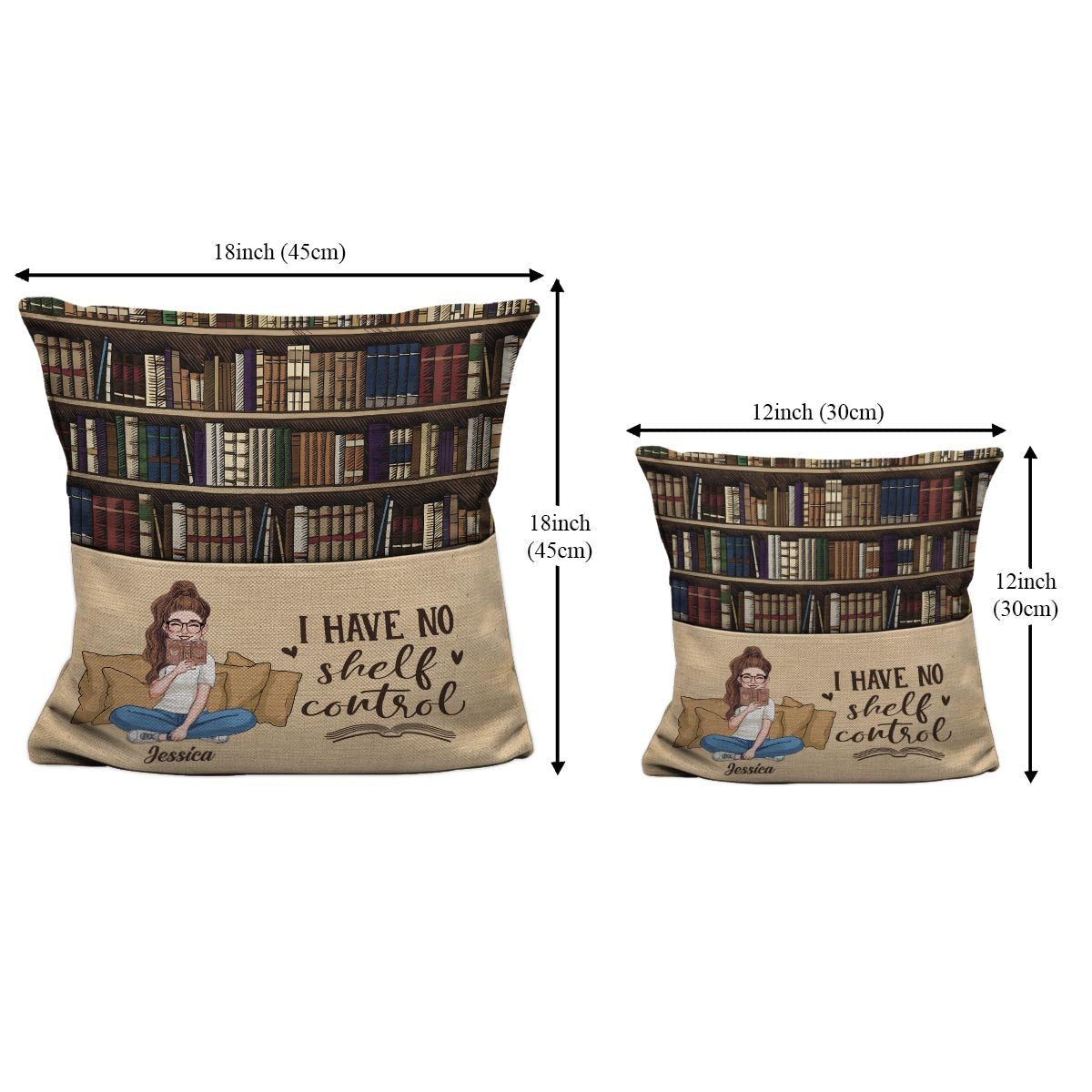 Je n'ai aucun contrôle sur mes étagères - Coussin de poche à livres personnalisé