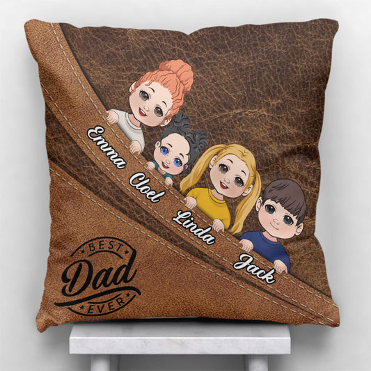Meilleur papa/grand-mère/grand-père/maman du monde - Coussin décoratif personnalisé pour père