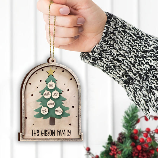 Sapin de Noël - Ornement familial personnalisé à 2 niveaux