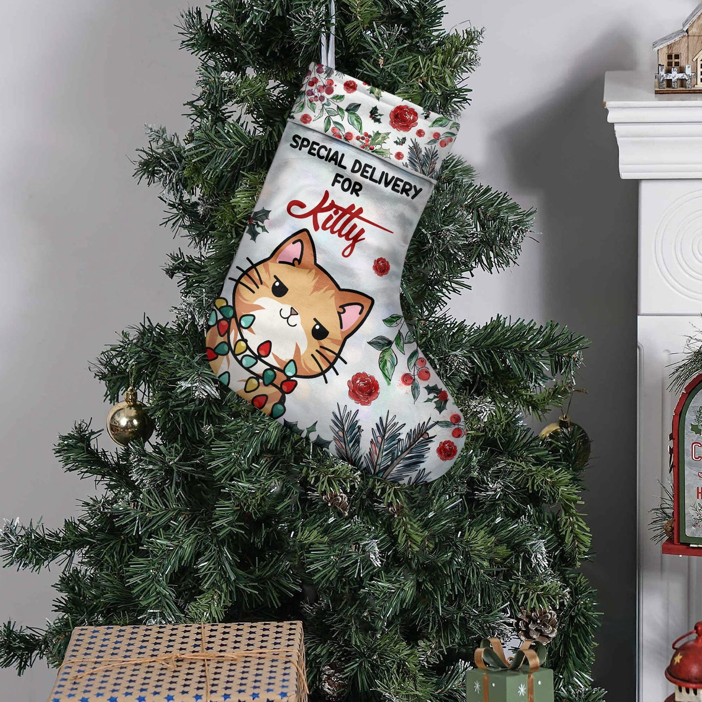 Livraison spéciale - Chaussettes de Noël personnalisées pour chats