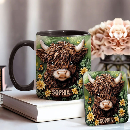 Baby Highland Cow - Personalized Accent Mug