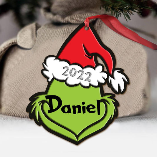 Ornement d'étole de Noël personnalisé « Visage de Noël » (Impression recto verso)