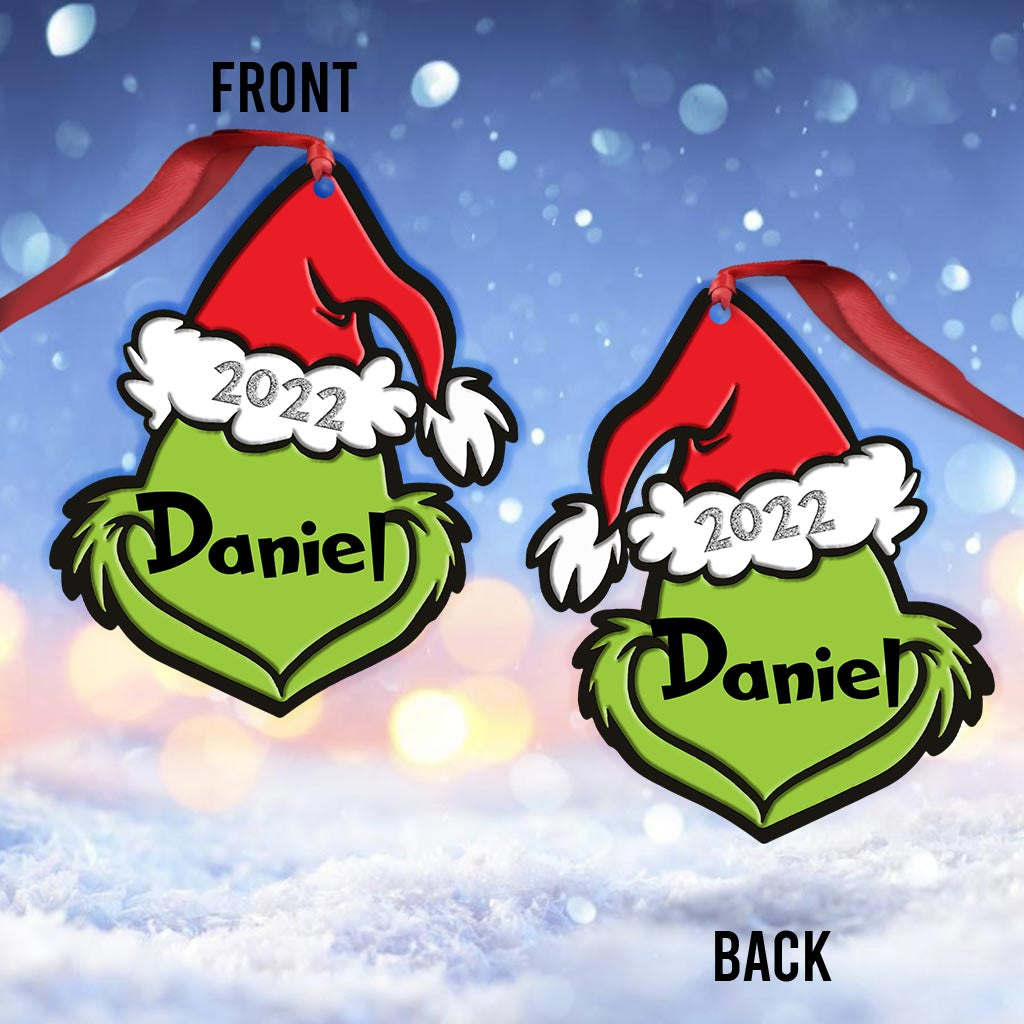 Ornement d'étole de Noël personnalisé « Visage de Noël » (Impression recto verso)