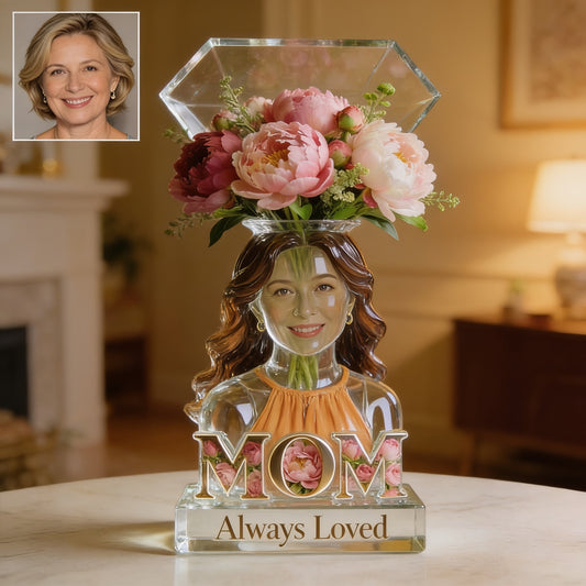 Black Woman with Curly Hair - Personalized Acrylic Pot