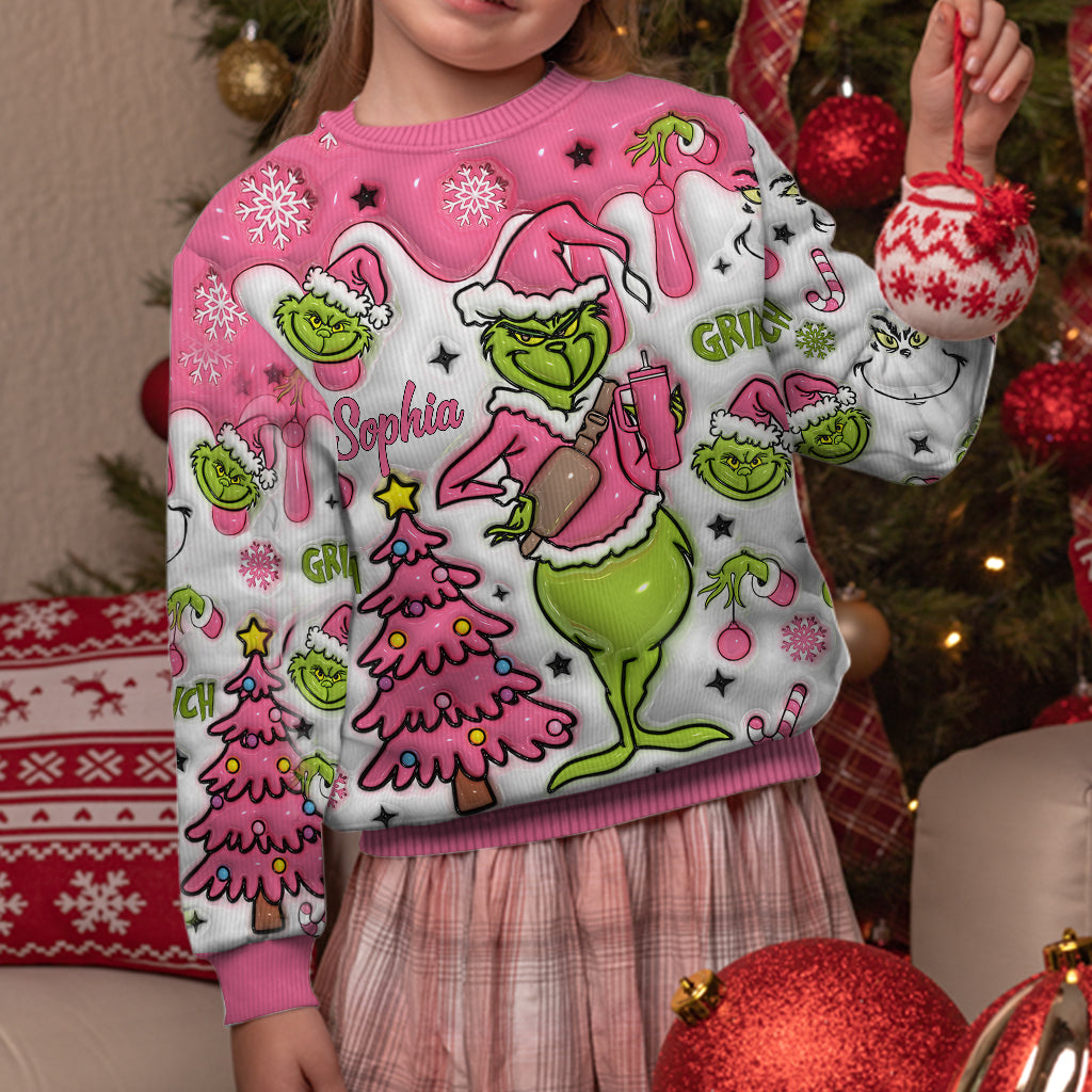 Joyeux Grinchmas - Étole de Noël personnalisée Pull moche de Noël