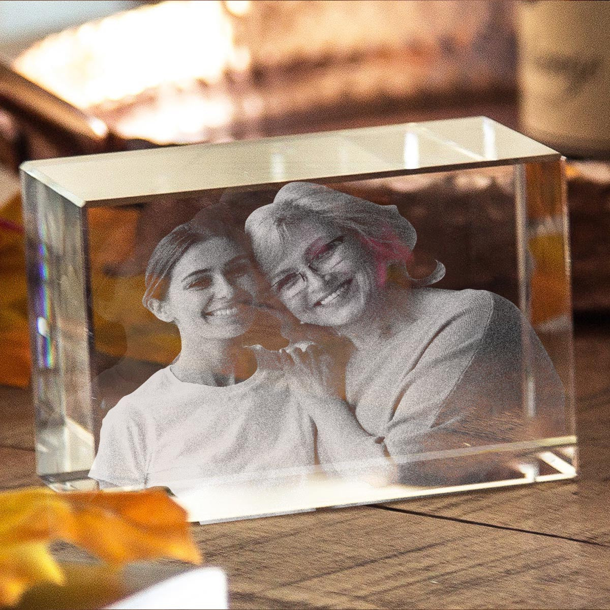 Heureuse d'être appelée grand-mère - Cadeau pour grand-mère - Lampe en cristal cubique 3D gravée au laser et personnalisée
