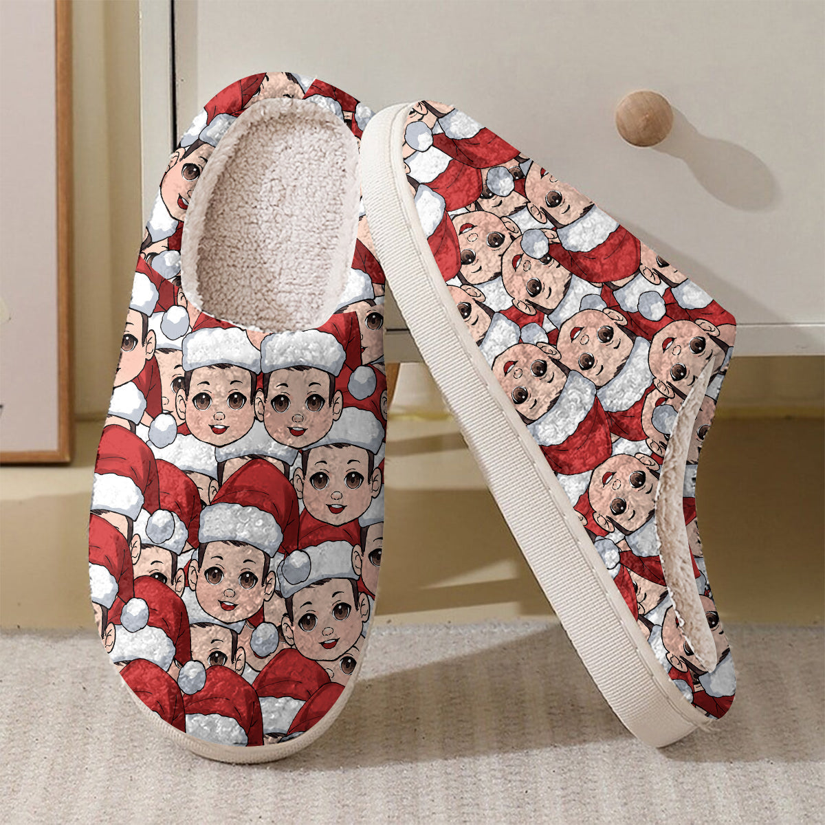 Funny Chibi Faces For Couple Besties Family Matching Slippers - Personalized Family Slippers