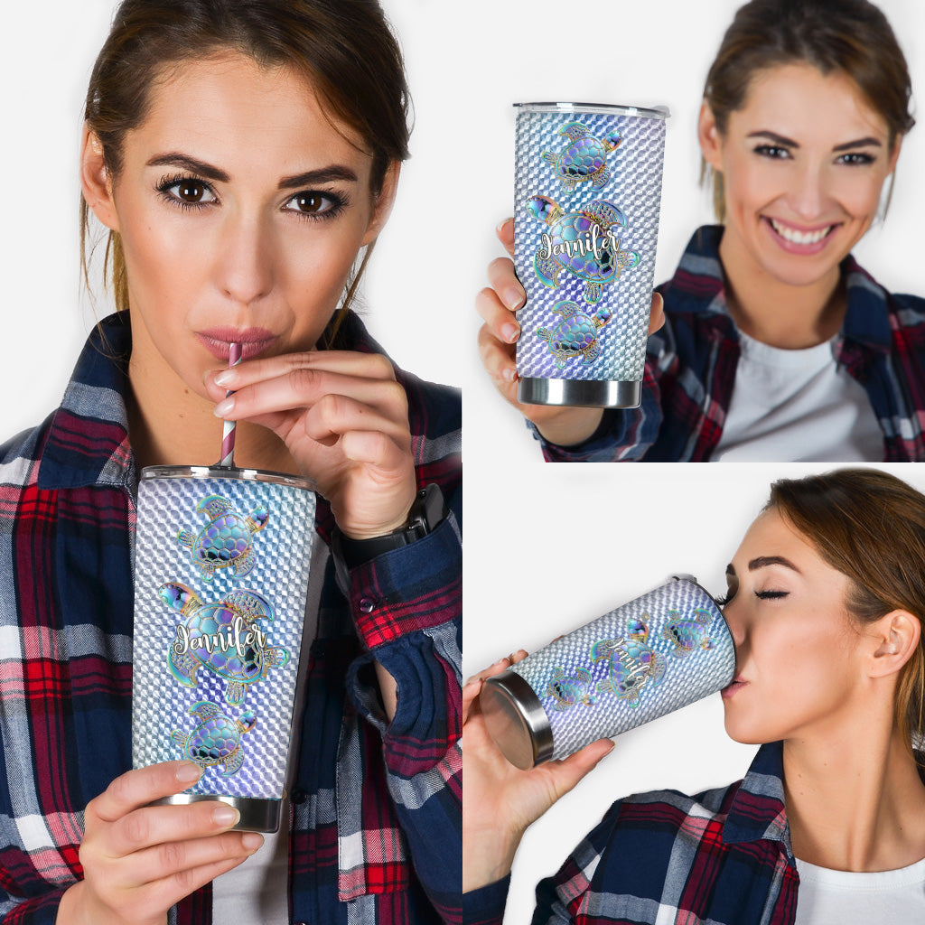 Salty Lil Beach - Personalized Turtle Tumbler