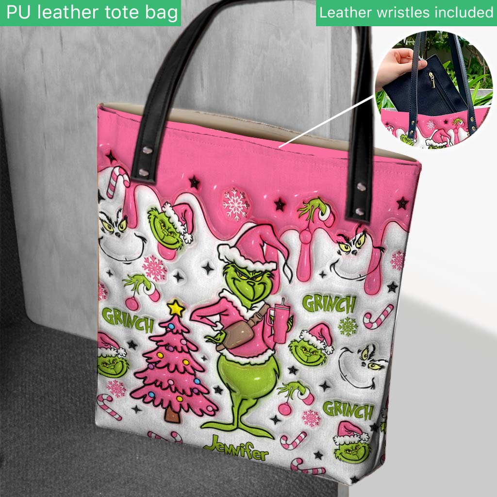 Le Grinch à l'intérieur - Sac fourre-tout de Noël personnalisé avec étole